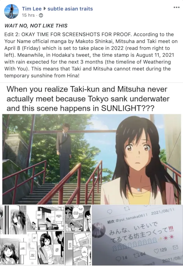 Beredar Teori Bahwa Mitsuha dan Taki Tak Pernah Bertemu Di Akhir Film “Kimi no Na Wa”