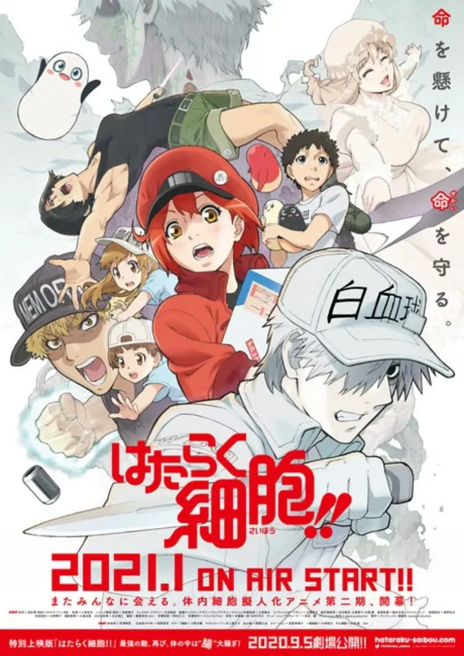 Anime Hataraku Saibou Season 2 Ungkap Tanggal Rilisnya