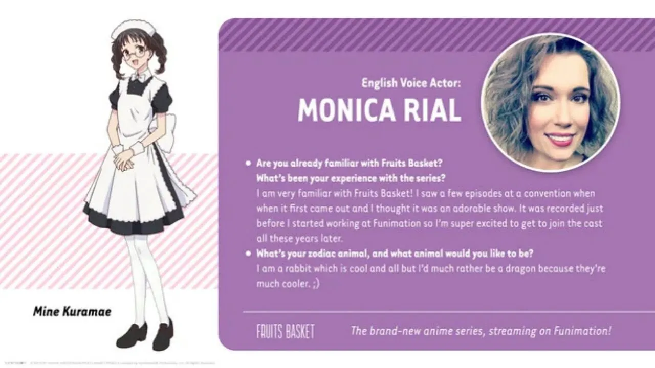 Season Kedua Anime Fruits Basket Diperankan oleh Yuka Iguchi sebagai Mine Kuramae