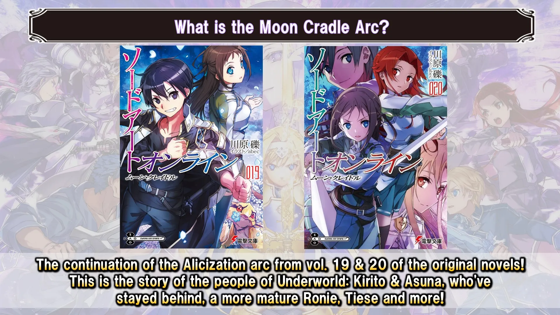 Sword Art Online Arc Moon Cradle Akan Dirilis Ceritanya Lewat Game Sword Art Online Alicization Rising Steel