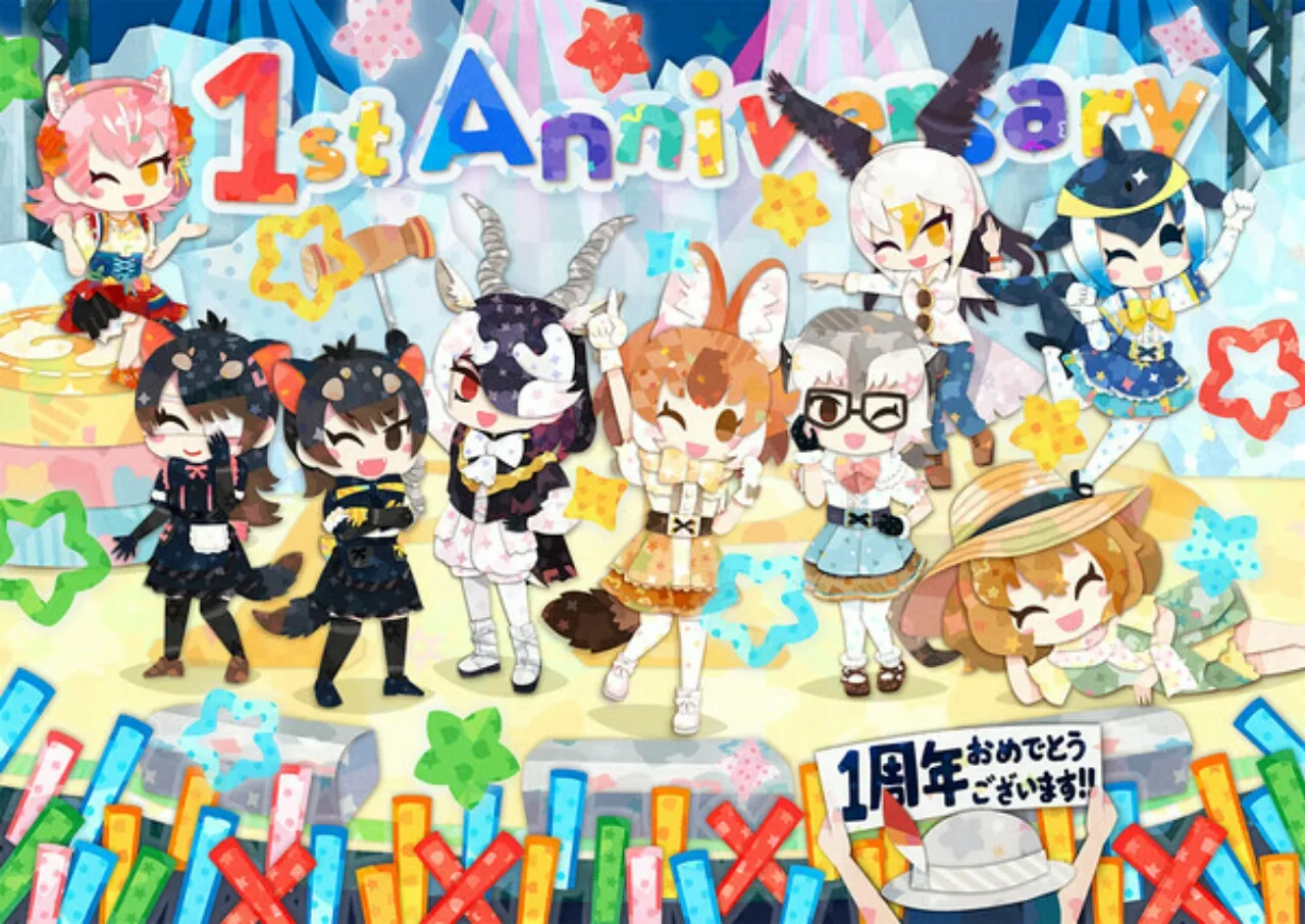 Game Smartphone Kemono Friends 3 Merayakan Ulang Tahun Pertamanya dengan Ilustrasi Baru