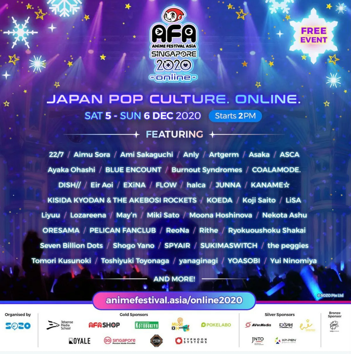 Anime Festival Asia - Singapore 2020 LINE UP J-Pop Idol & Puluhan Konten Siap Gempur AFA Fans Dalam Format Online!