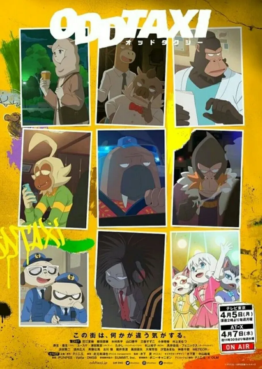 Video Promosi Ketiga Anime Odd Taxi Memperdengarkan Lagu Pembuka yang Dibawakan oleh Skirt & Punpee