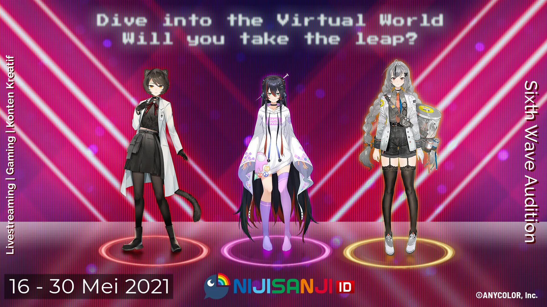 Audisi keenam Virtual Liver NIJISANJI ID Dibuka, Let’s dive into virtual world together!