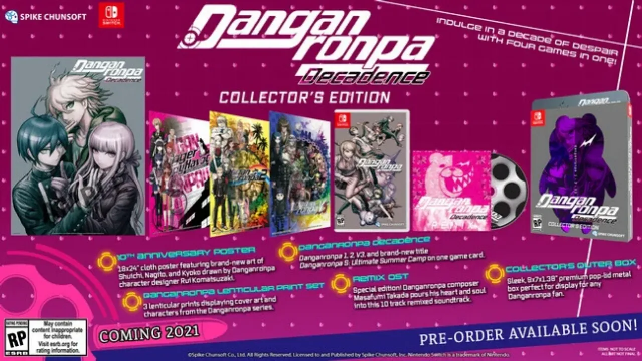 Spike Chunsoft Mengumumkan Koleksi Game Danganronpa Decadence untuk Switch dengan Game Papan Digital Baru