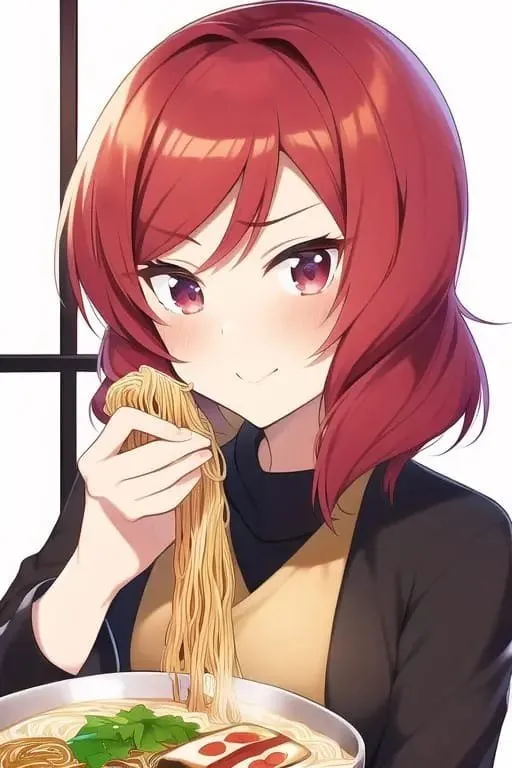 AI Sepertinya Kesulitan Menggambar Waifu Makan Ramen