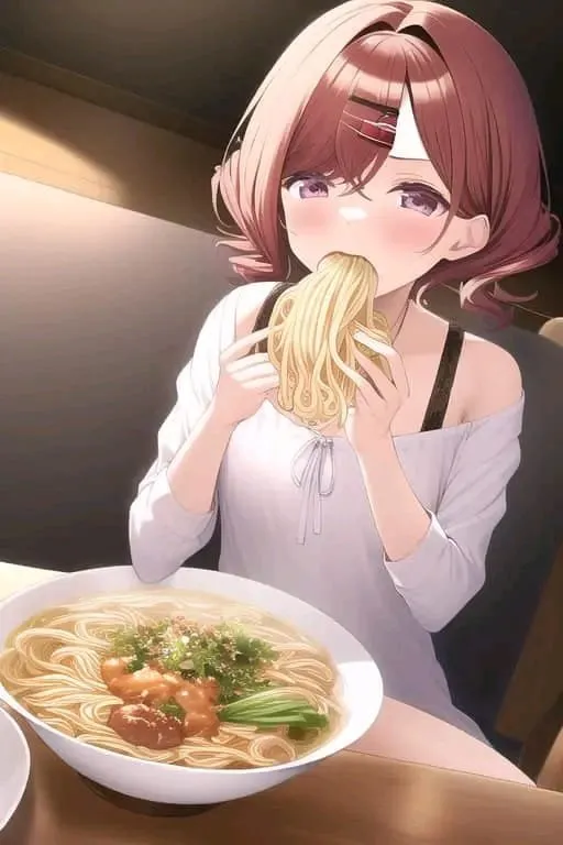 AI Sepertinya Kesulitan Menggambar Waifu Makan Ramen