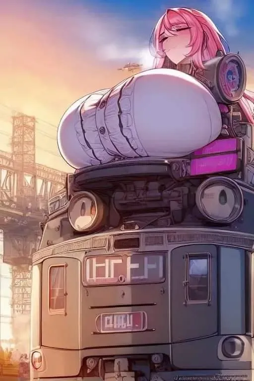 AI Menggambar Waifu Gede dengan Tubuh Setengah Kereta