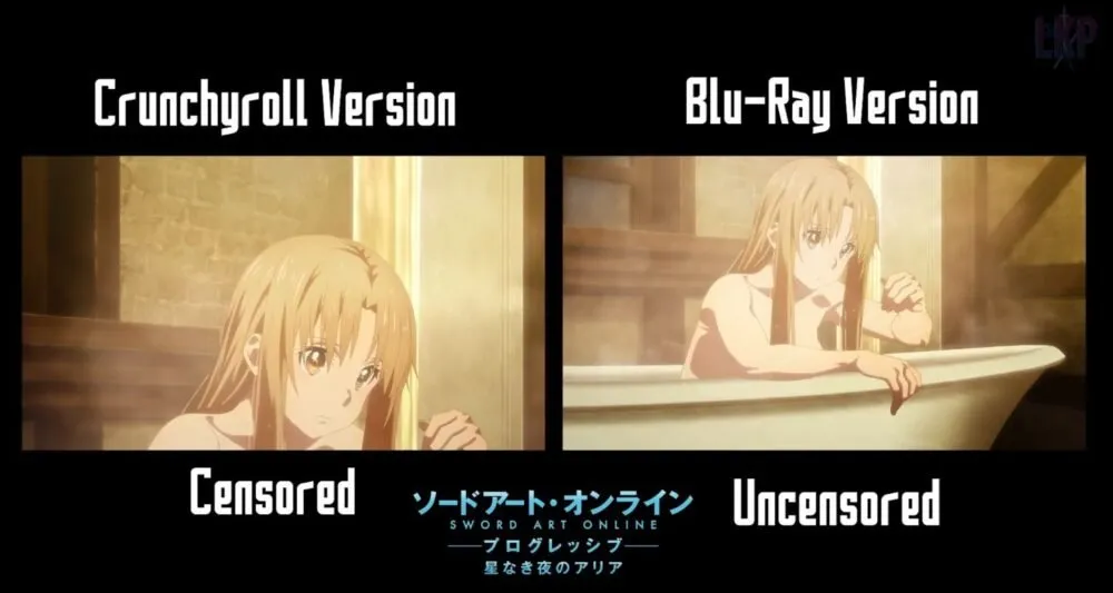 Crunchyroll Menyensor Adegan Mandi Asuna di SAO: Progressive