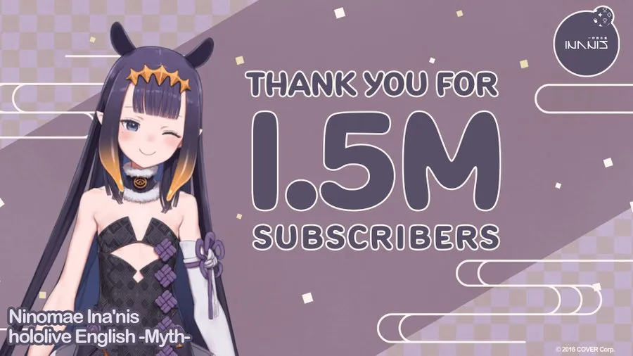 Ninomae Ina'nis Kembali dari Hiatus dan Sudah Mencapai 1,5 Juta Subscriber